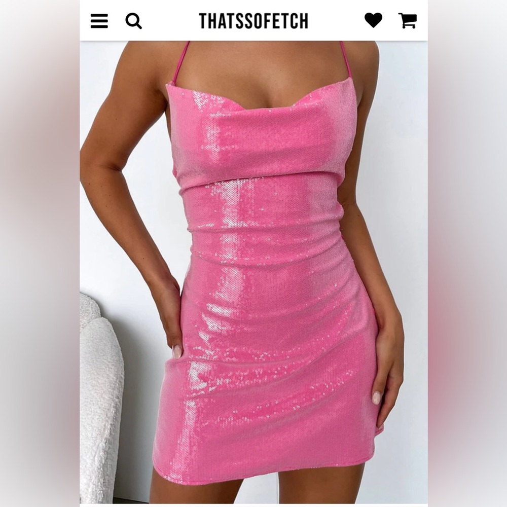 Olivia Dress - Hot Pink Sequin